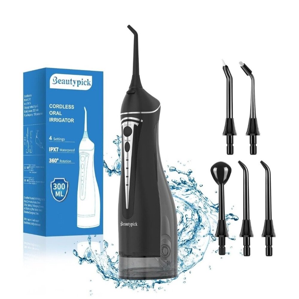Cordless Oral Irrigator With 4 Water Pressure Modes & 360° Rotating Jet By Beaut